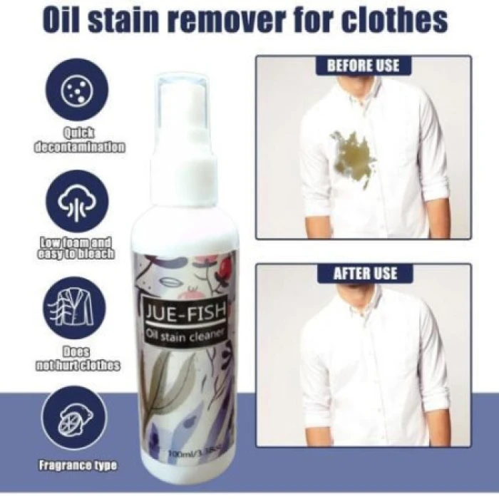 (1 pcs) JUE-FISH OIL stain cleaner